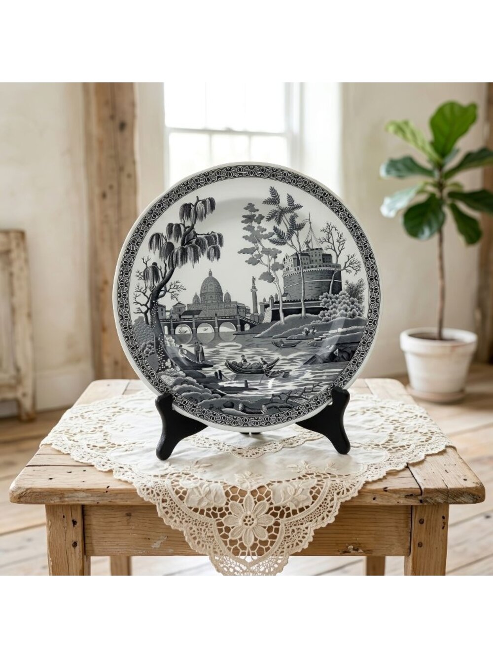 Spode Archive Collection Georgian Series Rome Plate Underglaze Print 10.5"
